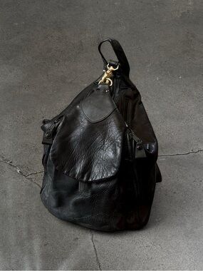 Vintage Tiganello Black Leather Backpack